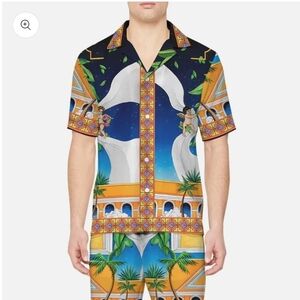 NWT Jonvidesign printed shorts and button down shirt outfit